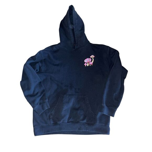 Alab Sweatshirt Men Medium Black‎ Magic Mushroom Psychedelic Fungi Wizard Trippy - Picture 4 of 7